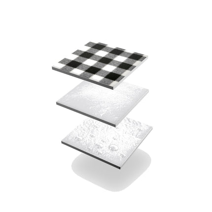 Picnic Mat, White-Black, 200x200 cm, PE + Aluminum