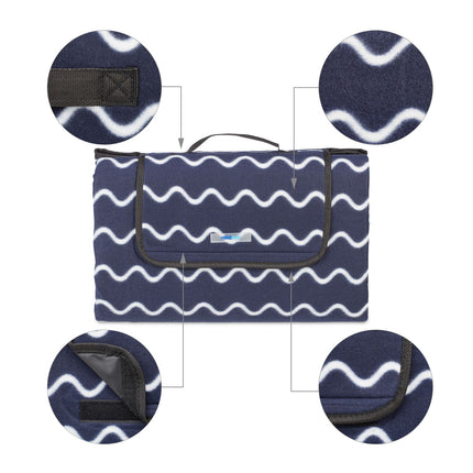 Picnic blanket 200 x 200 cm wave pattern