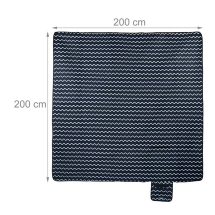 Picnic blanket 200 x 200 cm wave pattern