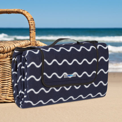 Picnic blanket 200 x 200 cm wave pattern