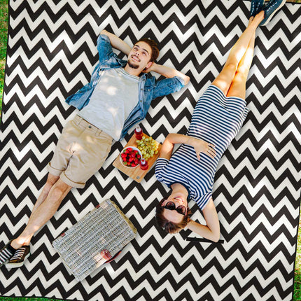 Picnic blanket 200 x 200 cm zigzag