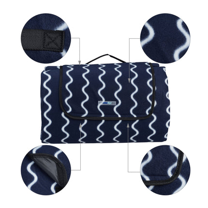 Picnic blanket 300 x 200 cm wave pattern