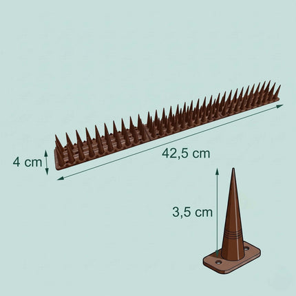 Pigeon Spikes, 20-Pack Plastic 3-Row Cut-To-Fit