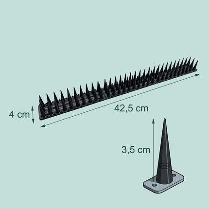 Pigeon Spikes, Set of 20 – 3-Row Cut-to-Fit Strips