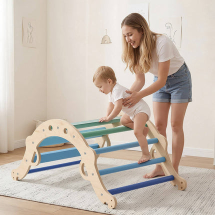 Pikler Triangle Set 9-in-1, Foldable, 150 lb Load