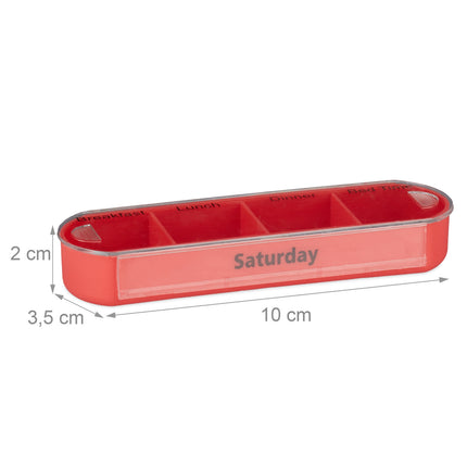 Pillbox 7 days 4 compartments English