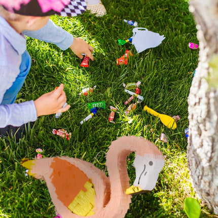 Pinata flamingo with club and mask