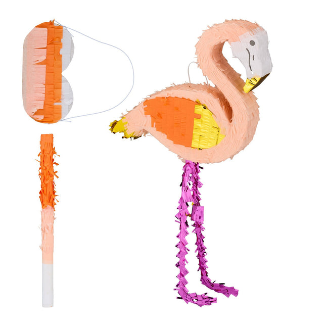 Pinata flamingo with club and mask