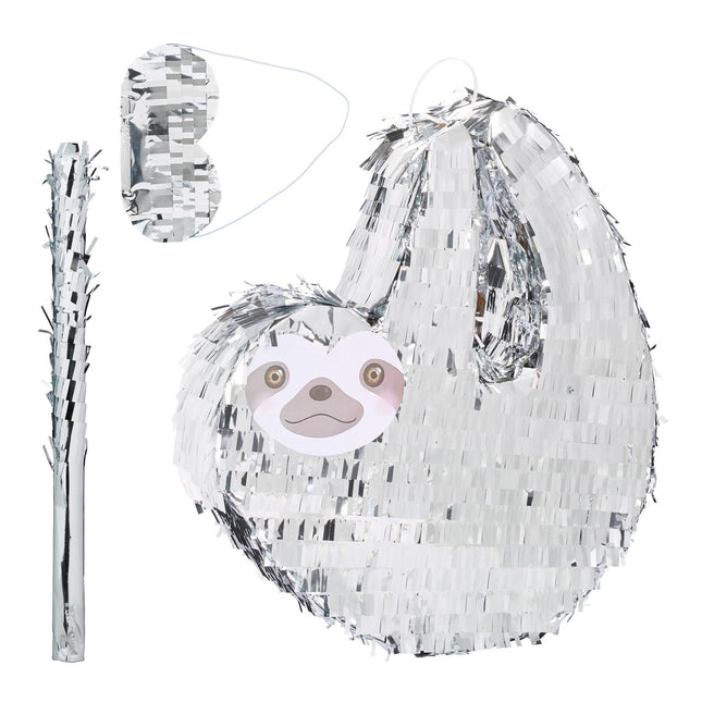 Pinata sloth with club and mask