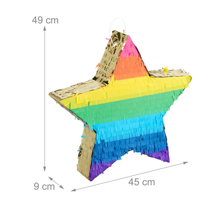 Pinata star colorful/gold