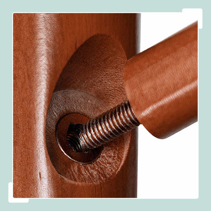 Pine Coat Stand, 8 Hooks, Dark Brown, Adjustable Height