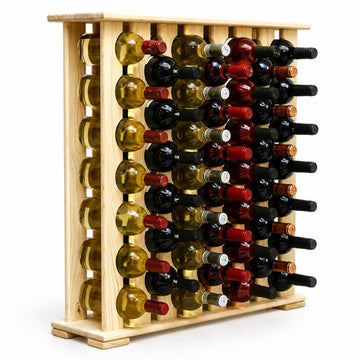 Pine Wine Rack, 46 Bottles, Natural Finish
