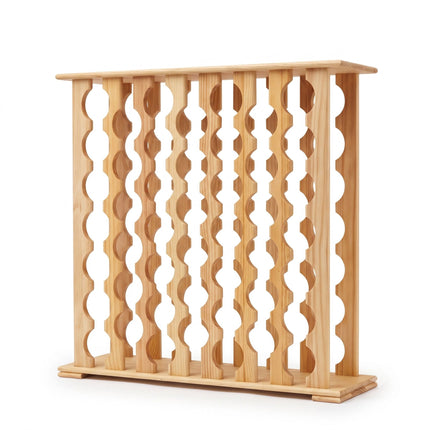 Pine Wine Rack, 46 Bottles, Natural Finish