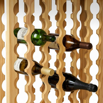 Pine Wine Rack, 46 Bottles, Natural Finish
