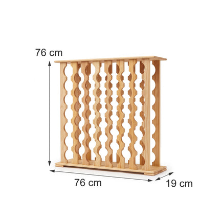 Pine Wine Rack, 46 Bottles, Natural Finish