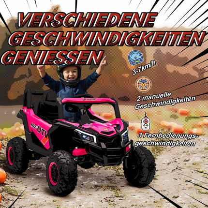 Pink 12V Kids Electric Car with Remote & LED Lights