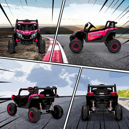 Pink 12V Kids Electric Car with Remote & LED Lights