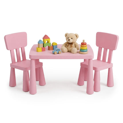 Pink 3-Piece Children's Table and Chair Set, Plastic