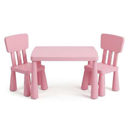Pink 3-Piece Children's Table and Chair Set, Plastic