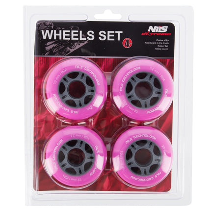 Pink 72x24mm 82A Skateboard Wheels, Set of 4