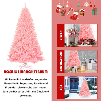 Pink Artificial Christmas Tree, 225 cm, PVC Material