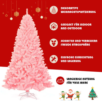 Pink Artificial Christmas Tree, 225 cm, PVC Material