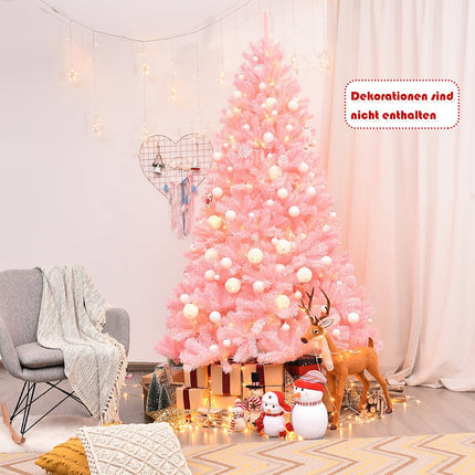 Pink Artificial Christmas Tree, 225 cm, PVC Material