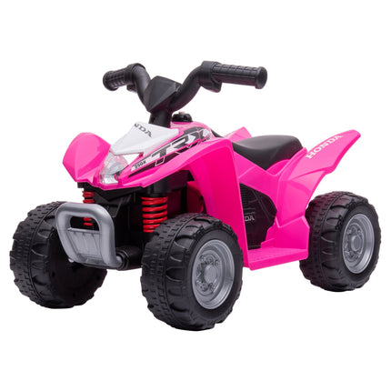 Pink Electric Kids Quad with LED Light, Horn, Wide Tires