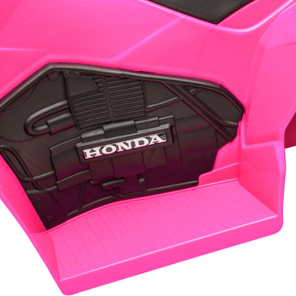 Pink Electric Kids Quad with LED Light, Horn, Wide Tires