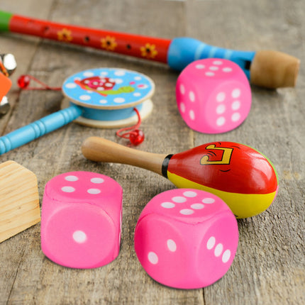 Pink Foam Dice Set – 6 Soft Number Cubes for Kids