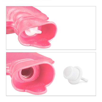 Pink Hot Water Bottle 1L – Leak-Proof, Pain Relief