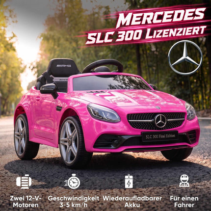 Pink Kids Electric Car with LED Lights & Music, 3-5 km/h