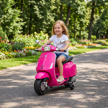 Pink Kids Electric Vespa Motorcycle with Music & Lights