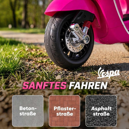 Pink Kids Electric Vespa Motorcycle with Music & Lights