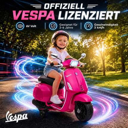Pink Kids Electric Vespa Motorcycle with Music & Lights