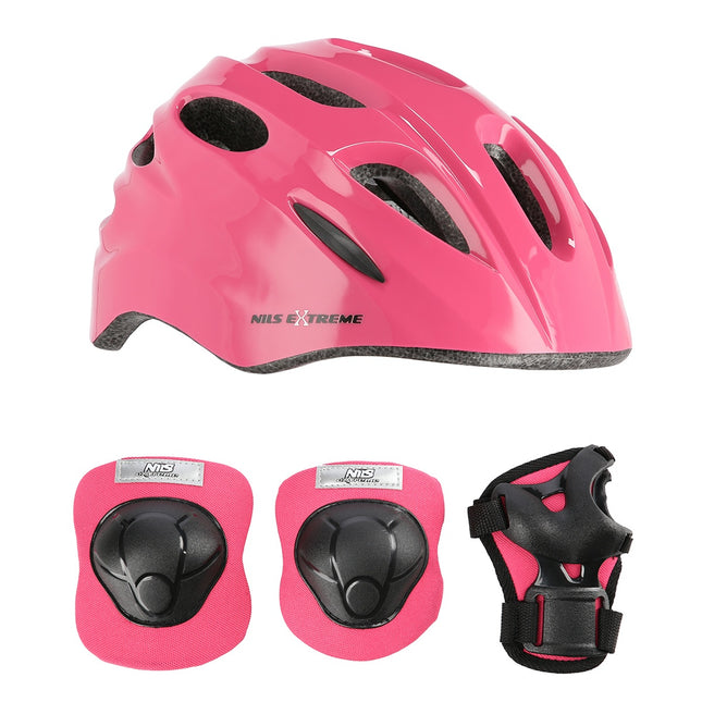 Pink Size S Helmet with Protectors Set