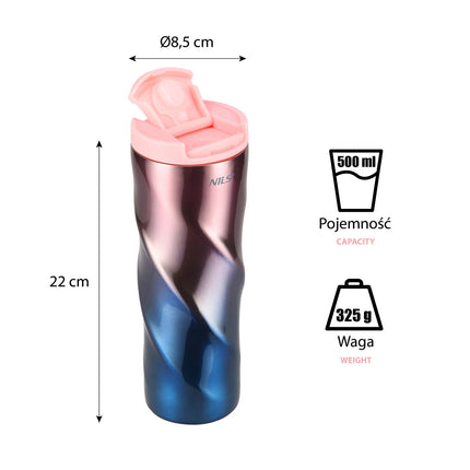 Pink Thermal Cup, Insulated, 22 oz