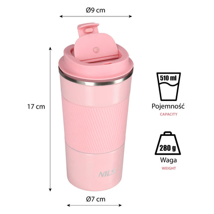 Pink Thermal Cup – Insulated, Leak-Proof, 9 oz