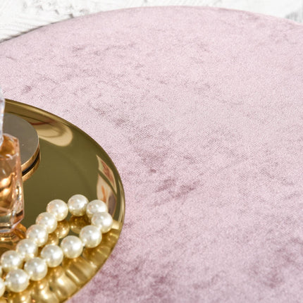 Pink velvet upholstered storage bench - French style, 81x40x41cm