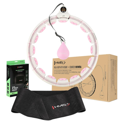Pink Weighted Hula Hoop with Counter & Waist Support