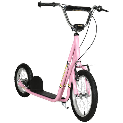 Pink children's scooter with brakes, adjustable height