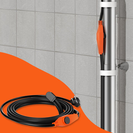 Pipe Heating Cable with Thermostat, 4 m, 23 W/m, IP68 Waterproof