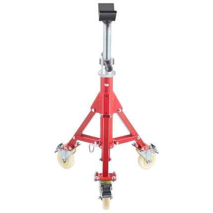 Pipe Jack Stand, V-Head, 20–37 In, 2500 LB, Casters