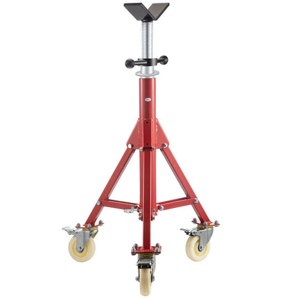 Pipe Jack Stand, V-Head, 28–52 in, 2500 lb, Casters
