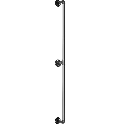 Pipe Stair Handrail, 5 ft Carbon Steel, Wall Mount, 440 lb