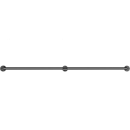 Pipe Stair Handrail, 5 ft Carbon Steel, Wall Mount, 440 lb
