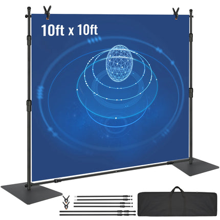 Pipe and Drape Backdrop Stand 10x10 Ft, 6 Clamps, Bag