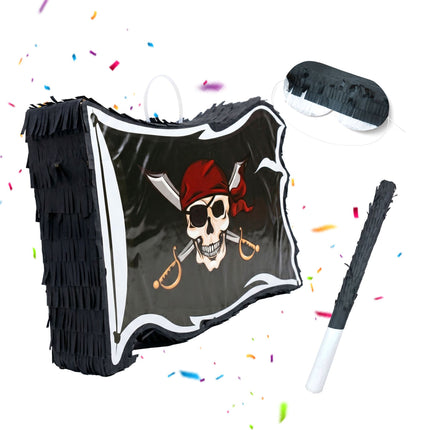 Pirate Flag Pinata Set – Stick And Eye Mask