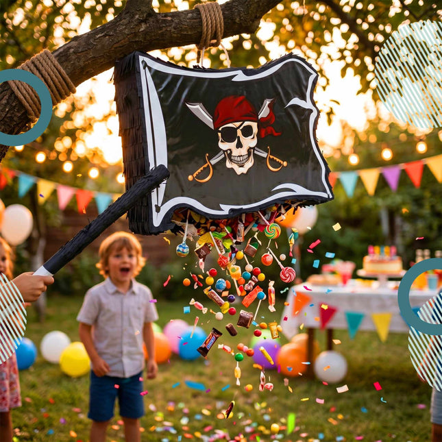 Pirate Flag Pinata Set – Stick And Eye Mask