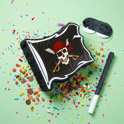 Pirate Flag Pinata Set – Stick And Eye Mask